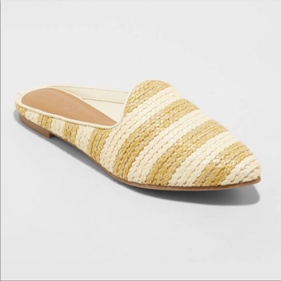 Women’s Violet Striped Woven Mule Flats - Universal Thread - Picture 1 of 9